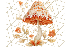Dreamy Patterned Mushroom Clipart PNG, Forest Elements Png Product Image 3