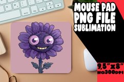 Vintage Charm: Retro Mouse Pad Flower Sublimation PNG Product Image 1