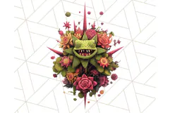 Floral Punk Frogs PNG - Neon Reble Grunge Amphibians Clipart Product Image 3