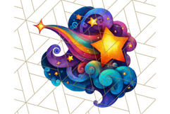 Whimsical Celestial Moon and Stars Clipart Constellation Png Product Image 3