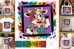 RADIANT TSHIRT Art PNG, Cute Cow Product Image 1