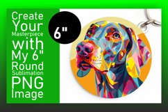 Eye-Catching Abstract Dog Round Design Keychain Sublimation Product Image 1