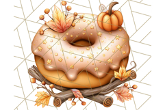 Fall Donut Clipart PNG, Autumn Donuts With Pumpkins Product Image 3