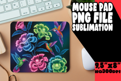 Colorful Raccoon &amp; Bloom Mouse Pad Sublimation PNG Product Image 1