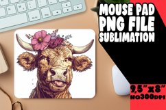 Whimsical Cow Mouse Mat Sublimation PNG Product Image 1
