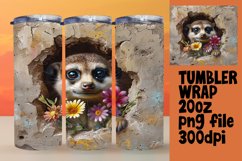 Tumbler Wrap: 3D Wall Hole with Cute Spring Animals Product Image 1