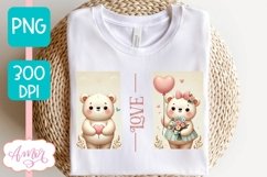 Cute Valentines day sublimation PNG, Cute bears png design Product Image 2