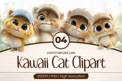 Winter Kawaii Cat Friends Clipart Sublimation PNG Product Image 1