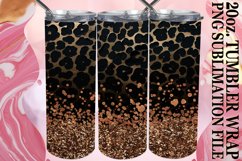 Glitter Flower &amp; Leopard Tumbler Wrap - Sparkle Elegance Product Image 1