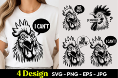 Funny Rooster I Cant SVG PNG Product Image 1