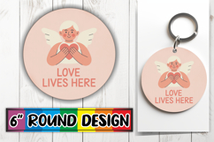 Luminous Circle Coasters Sublimation, Cupid Product Image 1