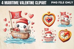 Maritime Valentine Clipart PNG Product Image 1