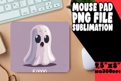 Adorable Halloween Ghost Mouse Pad Cute Sublimation Product Image 1