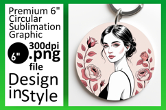 Artful Circle Design Sublimation PNG , Beauty Woman Product Image 1