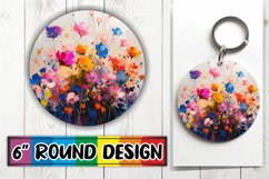 Stylish Watercolor Round Keychain Assortment Product Image 1