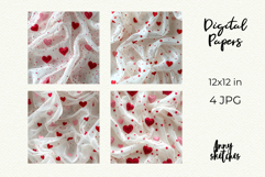 Coquette Textile Valentine Digital Paper Kit Rococo Patterns Product Image 2