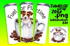 VIBRANT 20oz Tumbler Wrap for Sublimation , Coffee Dog Product Image 1