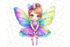 Pastel Fairy Clip Art PNG With Glitter, Rainbow Fairy Png Product Image 3