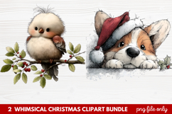 Whimsical Christmas Clipart | Cute Festive Holiday PNG Product Image 1