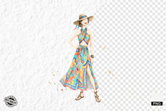 Fashionable Summer Girl Clipart Product Image 1