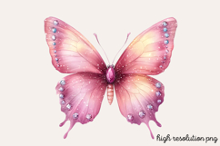 Gilter Pink Butterfly Clipart PNG Product Image 1