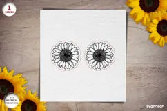 Sunflower Earrings Laser Cut | Jewerly | SVG Product Image 2