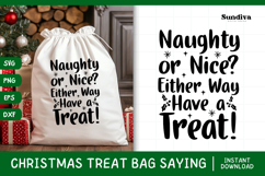 Christmas Treat Bag Quote SVG | Naughty or Nice? Product Image 1