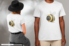 Watercolor Spring Bees PNG Product Image 3