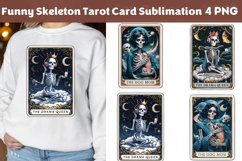 Funny Skeleton Tarot Card Sublimation, Waterproof Sticker Product Image 4