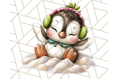 Christmas Penguins The Beach Clipart PNG, Tropical Holiday Product Image 3