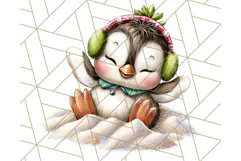 Christmas Penguins The Beach Clipart PNG, Tropical Holiday Product Image 3