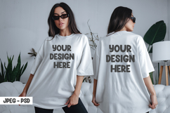 Trendy T-Shirt Mockup Front Back Pose Product Image 1