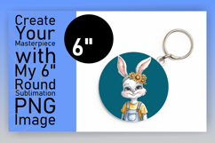 Cute Keychain Circle Design PNG , Cute Bunny Product Image 1