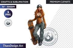 Alpine Winter Sports Fashion and Cabin Clipart PNG Product Image 1