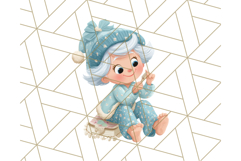 Santa’s Pajama Day Clipart, Cute Christmas Bedtime PNG Product Image 3