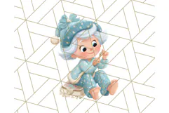 Santa’s Pajama Day Clipart, Cute Christmas Bedtime PNG Product Image 3