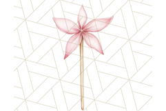 Pastel Pink Fairy Garden Clipart, Enchanted Cottagecore Png Product Image 3