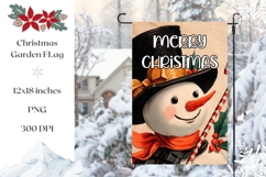 Vintage Christmas Snowman Garden Flag Sublimation Product Image 1