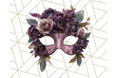 Vintage Garden Masquerade Floral Eye Mask PNG Clipart Product Image 3