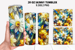Flower Skinny Tumbler 20oz Wrap Design, Flowers Tumble PNG Product Image 1