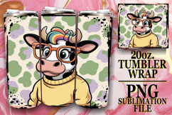 SERENE NIGHTS 20oz TUMBLER WRAP, Cute Cow Product Image 1