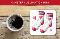 valentine square coaster - stockings socks Product Image 1