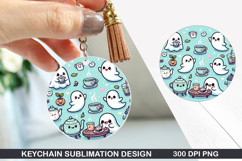 Halloween Ghost Keychain Sublimation -Halloween Keychain PNG Product Image 1