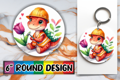 Bright Ornaments Circle Sublimation, Dino Product Image 1