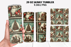Christmas Skinny Tumbler 20oz Wrap Design, Christmas Tumbler Product Image 1