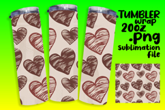 DIY Tumbler Wrap Digital File , Heart Product Image 1