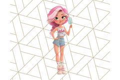Patriotic Fashion Girl Clipart PNG for 4th of July Product Image 3