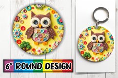 Dynamic Owl Design: Enchanting 3D Sub Print Round Product Image 1