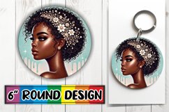 Joyful Circle Ornaments PNG Magic, Afro Girl Product Image 1