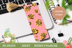 Cartoon Roses Bookmark Template, Pink Bookmark Printable Product Image 1